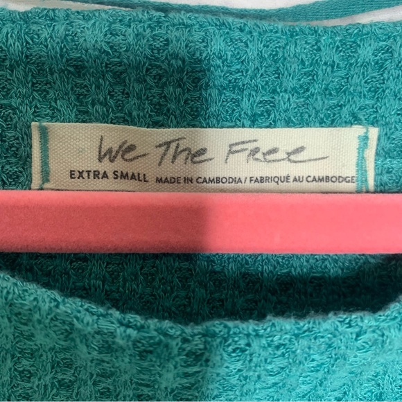 We The Free By Free People Teal Waffle Knit Thermal Oversized Tunic - Picture 9 of 13